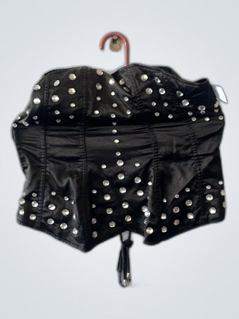 Unbranded Black Lace-Up Corset Bustier