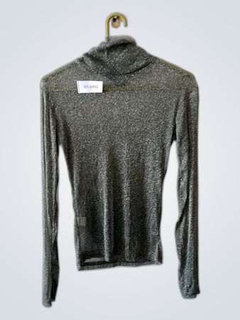 Gray Long-Sleeve Turtleneck Sweater