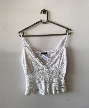 Coolcat White Lace Camisole Top