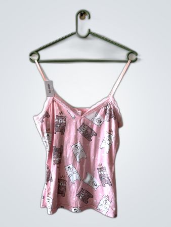 Pink Bear Print Top