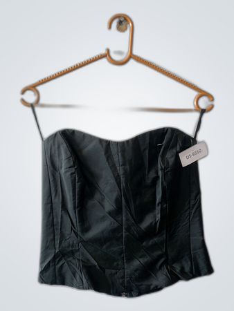 Black Satin Bustier Top