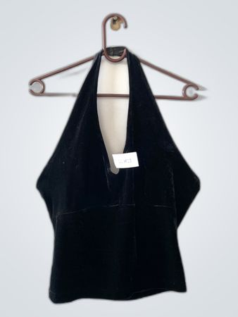Black Velvet Halter Top
