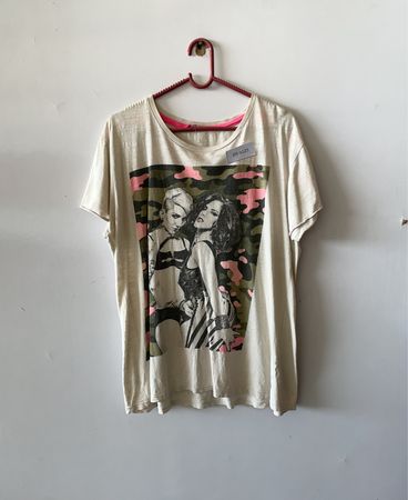 Oversized Camo Graphic Print T-Shirt
