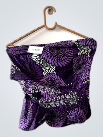 Purple Floral Print Strapless Blouse