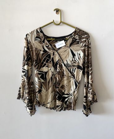 Kappa Printed Wrap Blouse