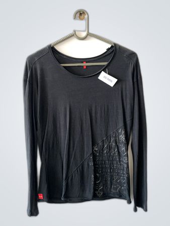 Gray Long Sleeve Printed T-Shirt