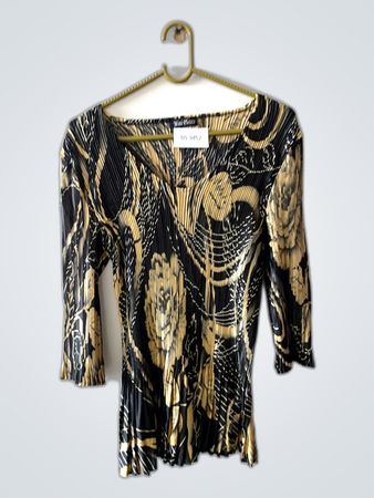 Mini Pleats Printed Pleated Blouse