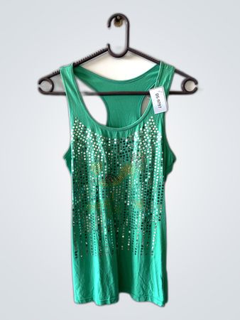 Green Sequined Tank Top
