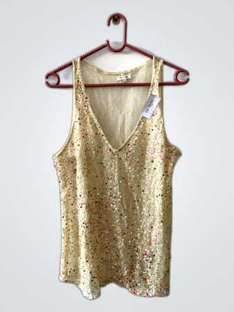 River Island Gold Sequin Tank Top