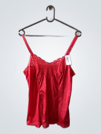 Red Lace Trim Camisole