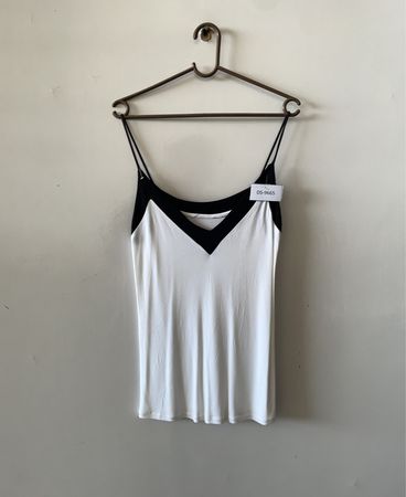 White Tank Top with Black Trim