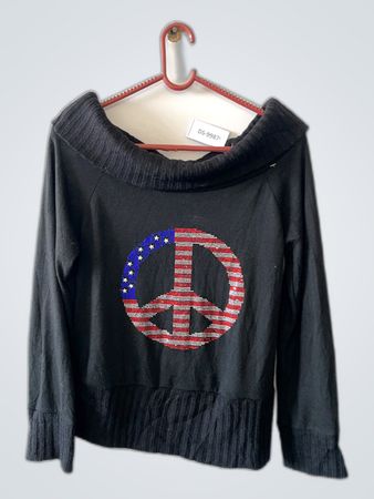Black Sweater with Peace Sign