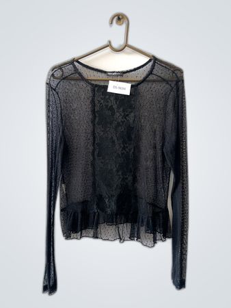 Black Sheer Lace Top