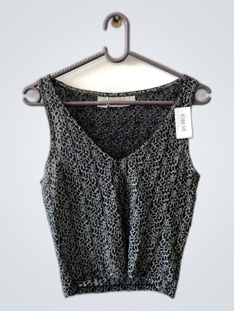 Zara Women's Black and White Lace Top