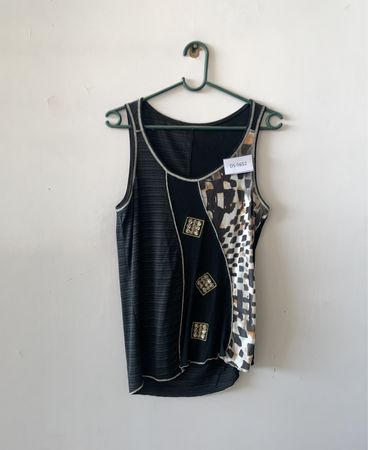 Black and White Patterned Tank Top