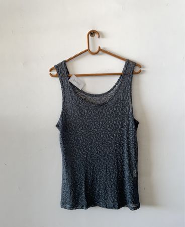 Gray Lace Tank Top