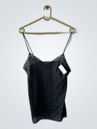 Black Lace-Trimmed Camisole