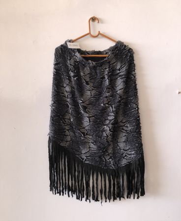 Black Fringed Poncho