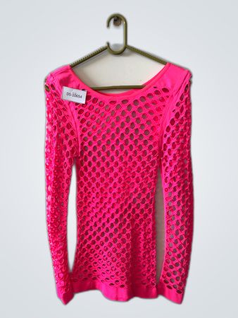 Pink Mesh Long-Sleeve Top