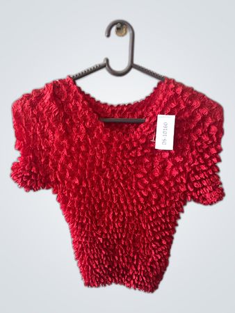 Red Ruffled Bodysuit