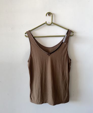 Brown Striped Tank Top