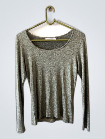 Entr'acte Olive Metallic Knit Sweater