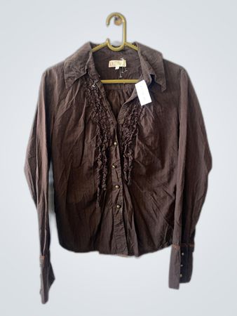 Brown Long Sleeve Blouse