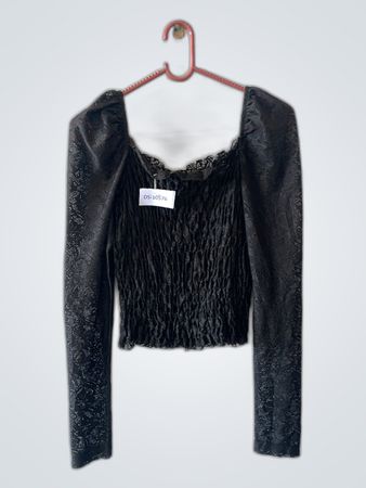Black Puff Sleeve Blouse