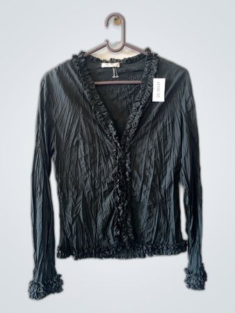 Black Ruffled Blouse