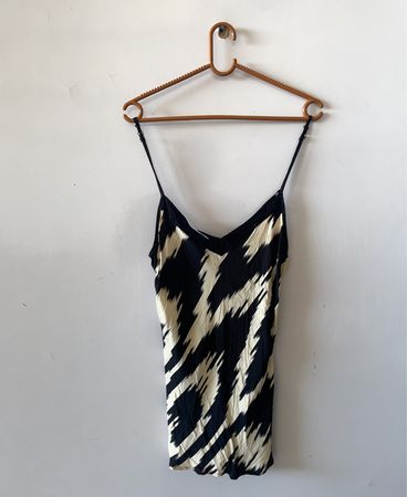 Black and White Printed Spaghetti Strap Cami Top