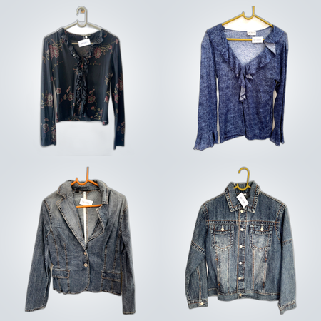 Relaxed Fit Tops+Denim Jackets Bundle(FV 229)