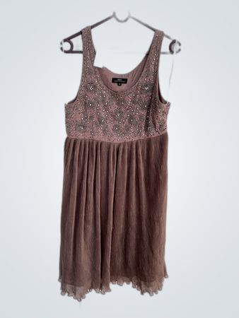 Singer Night Beaded Sleeveless Mini Dress