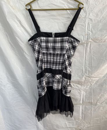 Black and White Plaid Dress