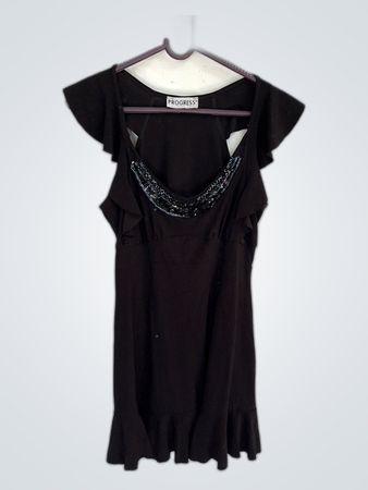Progress Black Ruffle Blouse