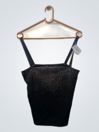 Black Sequin Bandeau Top
