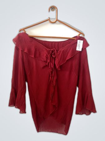 Red Off-The-Shoulder Blouse