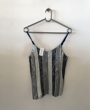 Sequined Striped Camisole Top