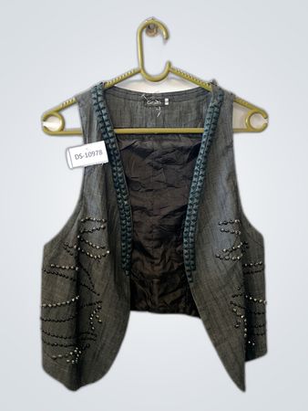 Gems Gray Beaded Vest