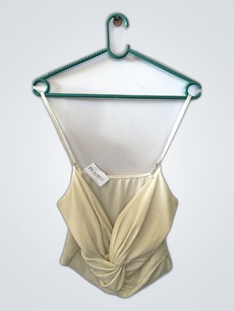 Cream-colored Knot Detail Top