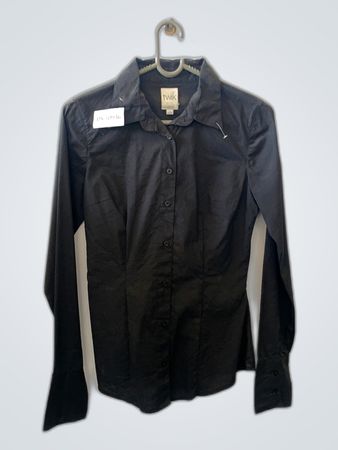 Black Long-Sleeve Button-Down Shirt