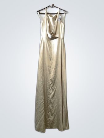 Cream Satin Maxi Dress