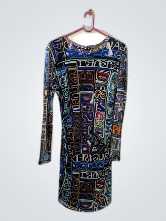 Long-Sleeve Graphic Dress