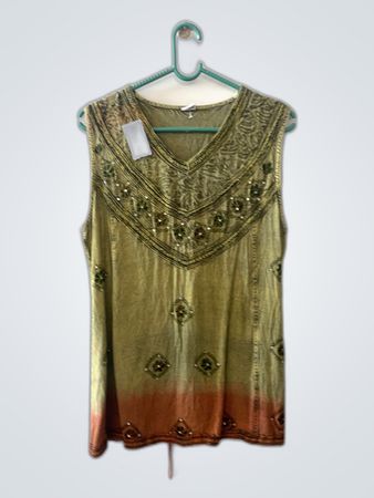 Green Embroidered Top