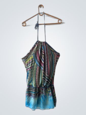 Multicolored Halter Neck Dress