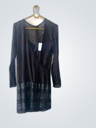 Black Sheer Long Sleeve Dress