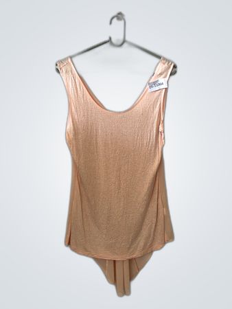 Peach Sleeveless Top with Rhinestones
