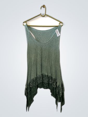DSRT Green Lace Trim Tank Top