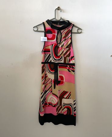 Multicolored Abstract Pattern Dress