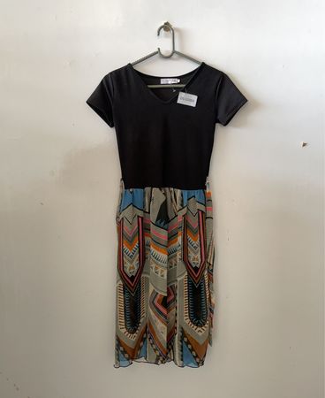 Chase Brand Black and Patterned Dress