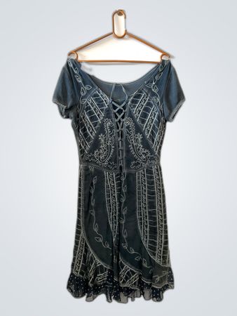 Blue Embroidered Dress